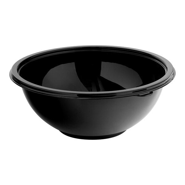 Visions 160 oz. Black PET Plastic Round Catering / Serving Bowl - 25/Case